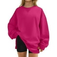 thumbnail image 1 of Oversized Hoodies for Women Winter Cute Sweatshirts Pullover 2025 Fashion Tops Trendy Fall Winter Clothes Crewneck Top (Hot Pink,Large), 1 of 4