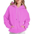 thumbnail image 1 of Oversized Hoodies for Womens Hooded Sweatshirts Long Sleeve Comfy Outwears Casual Solid Color Basic Pullover Sweatshirt 2025 Fall Outfits Y2K Clothes, 1 of 7