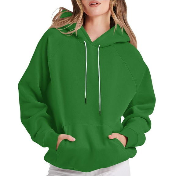 Oversized Hoodies for Womens Hooded Sweatshirts Long Sleeve Comfy Outwears Casual Solid Color Basic Pullover Sweatshirt 2025 Fall Outfits Y2K Clothes