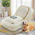 thumbnail image 1 of Oversized Human Dog Bed, Bean Bag Floor Sofa Chair for Adults, Adjustable Foldable,White, 1 of 7