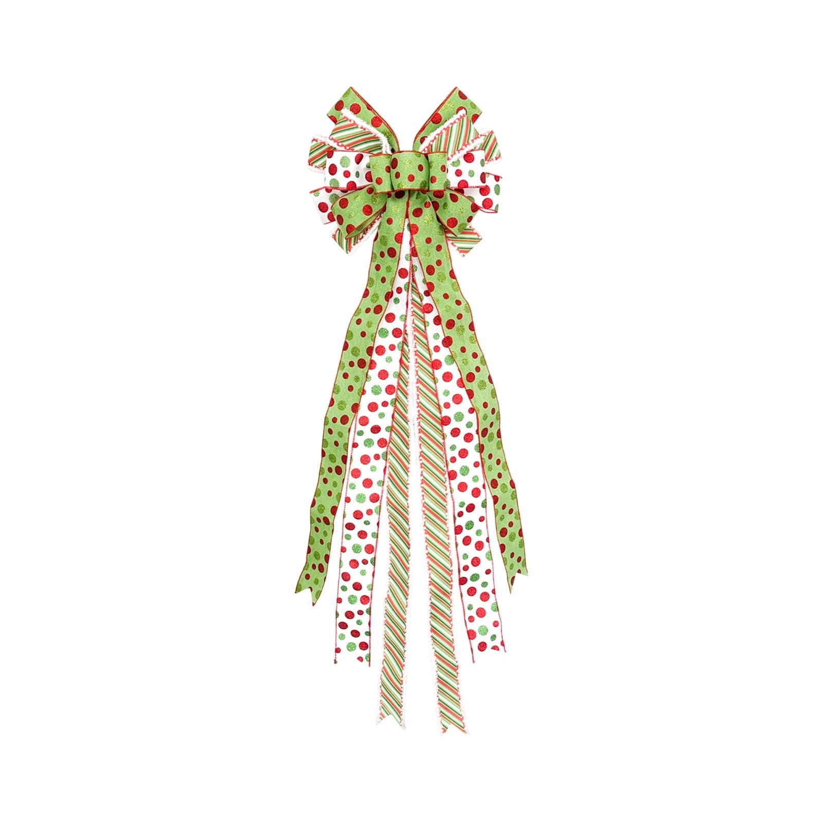 Oversized Imitation Hemp Bow With Red Polka Dot Border For Holiday Party Decoration And Festive Home Background Accessories