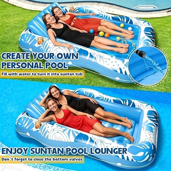 Oversized Inflatable Tanning Mattress for Adults, Measuring 84 by 52 Inches, Perfect for Poolside Relaxation And Beach Fun