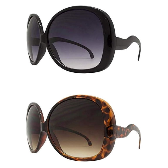Oversized Jackie O Round Dark Lens Sunglasses