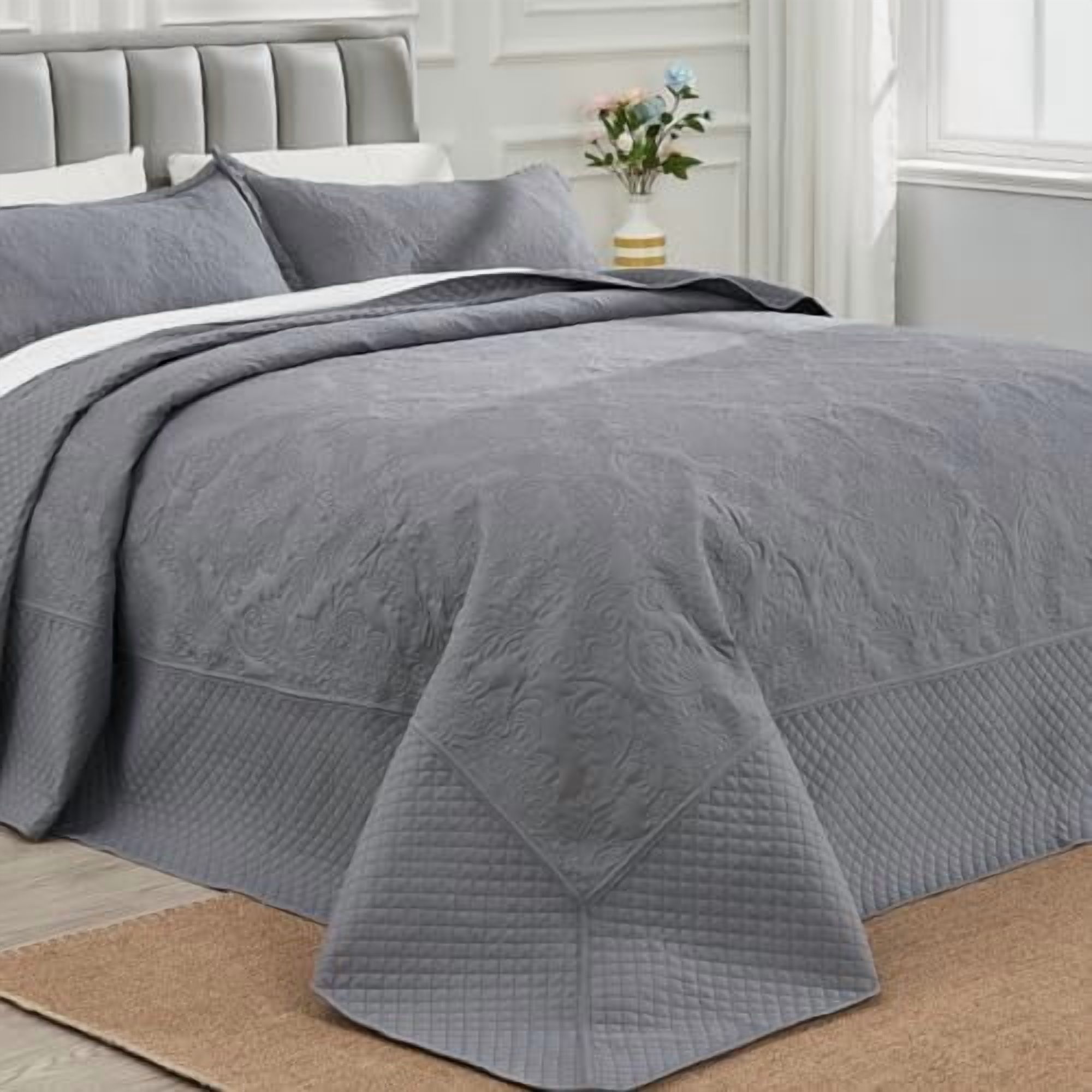 Oversized King Bedspreads 128x120, California King Quilt Sets, Extra ...