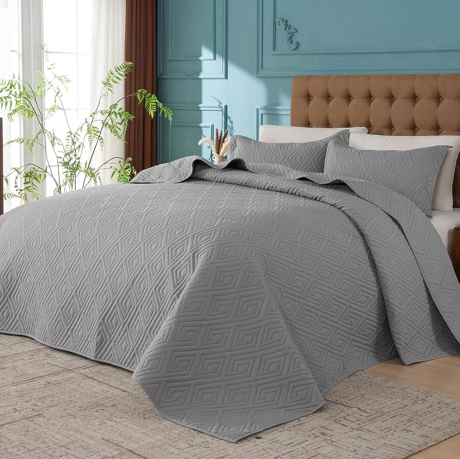 Oversized King Bedspreads 128x120 for Split Adjustable Bed or Extra