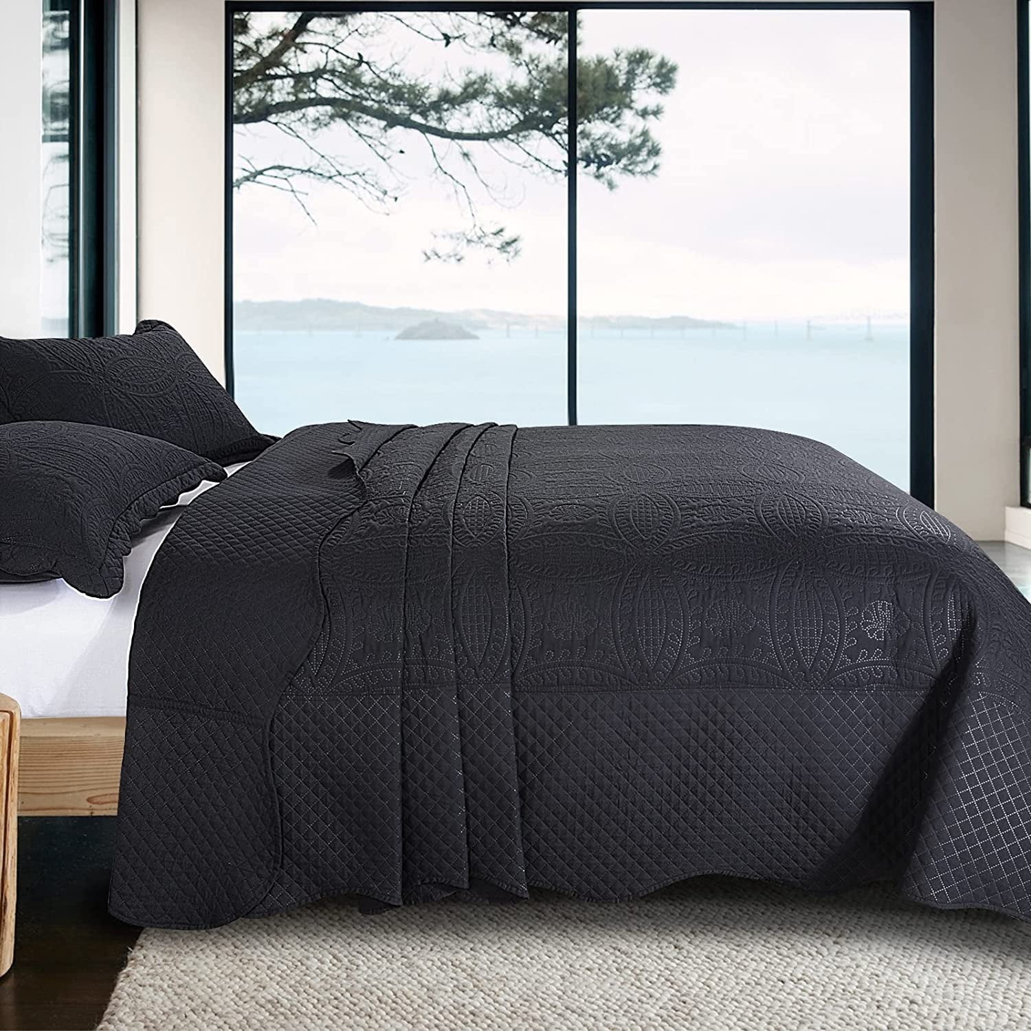 Oversized King Bedspreads 128x128, 3 Pieces Quilt Set, Lightweight