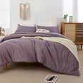 thumbnail image 1 of Oversized King Comforter 128x120, 3pcs Super King Plus Comforter (1 Dusty Purple Comforter & 2 Pillowcases) Lightweight Oversized King Bedding Set Quilt, 1 of 9