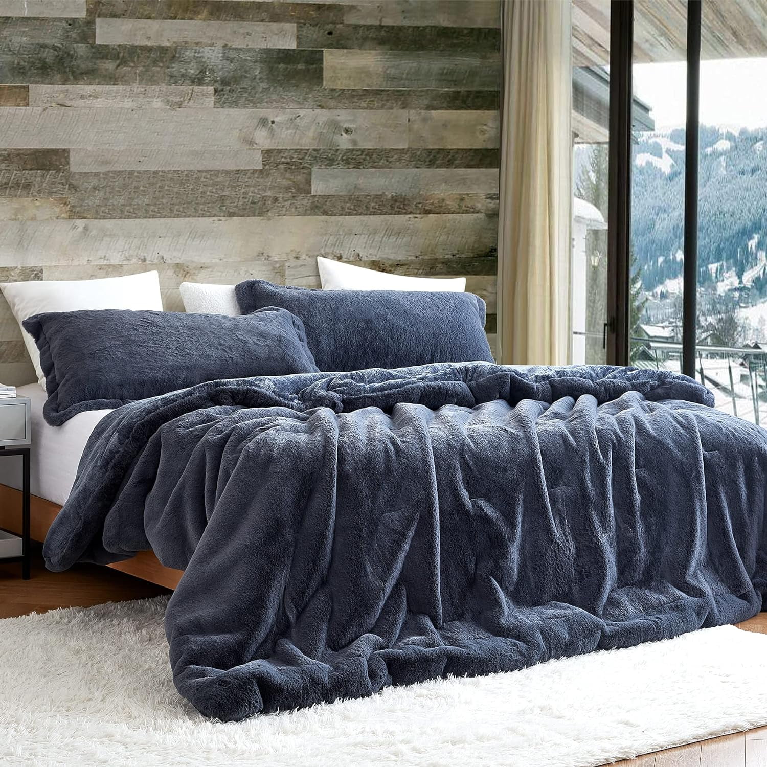 Oversized King Comforter Blue Steel