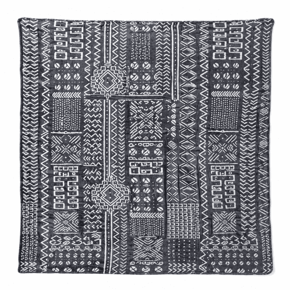 Oversized King Fleece Blanket 120x120 Inches, Soft Cozy Giant Extra Large 10x10 Ft Flannel Throw Blanket for Bed Sofa Couch Travel Camping, Totem Dark Grey