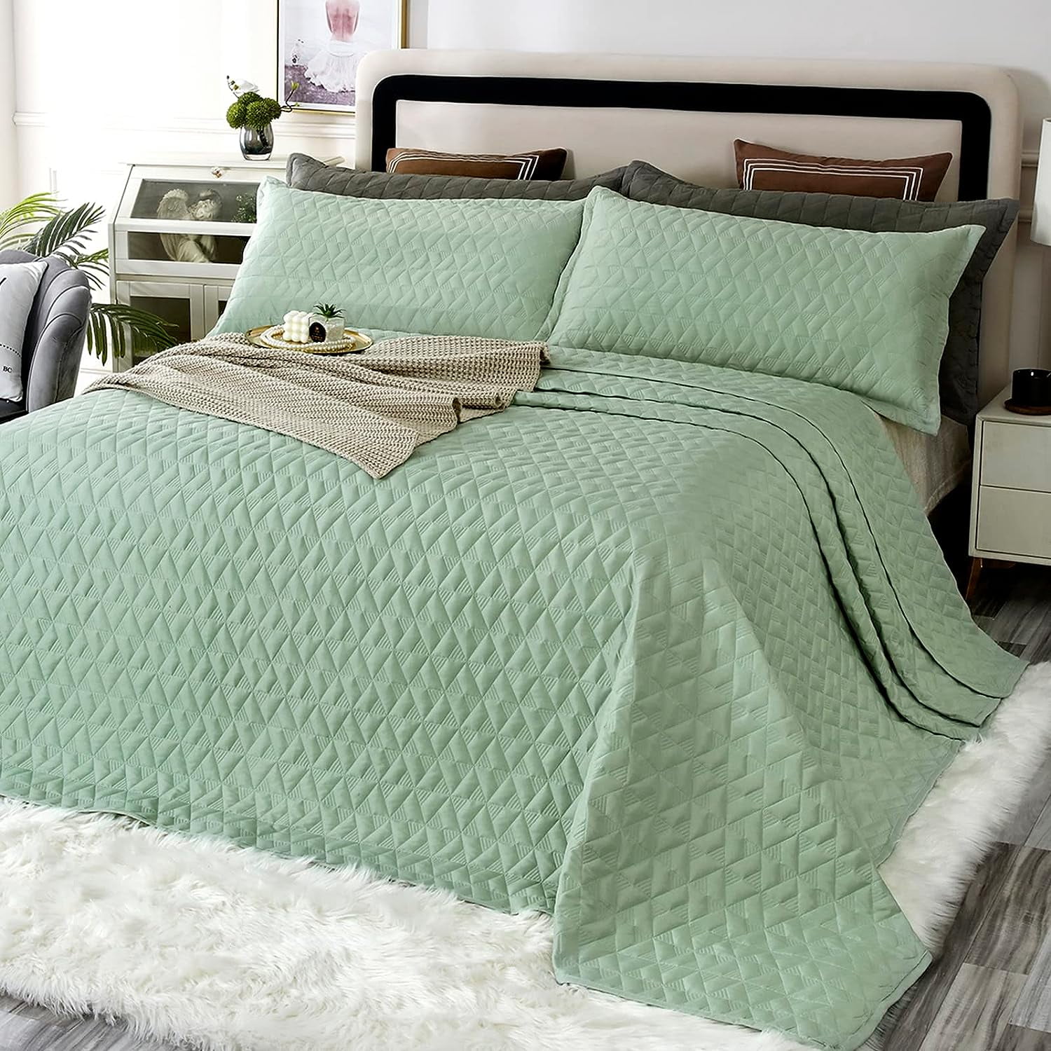 Oversized King Plus Szie Quilt Set 3 Pieces,128