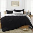 thumbnail image 1 of Oversized King Size Microfiber Duvet Cover Reversible Ultra Soft & Breathable 3 Piece Luxury Soft Wrinkle Free Cooling Sheet (1 Duvet Cover with 2 Pillowcases, Black), 1 of 6