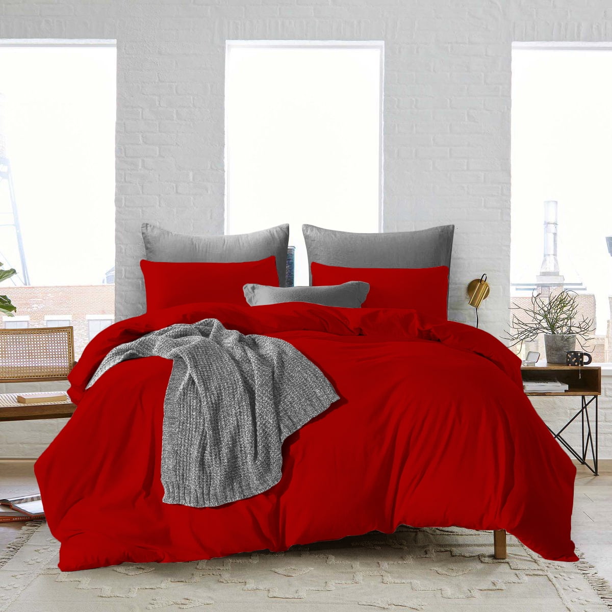 Oversized King Size Microfiber Duvet Cover Solid Ultra Soft