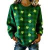 Oversized Knit Pullover Sweater Soft Loose Fit Casual Long Sleeve Crewneck Top Cozy Winter Fall/Dark Green/L