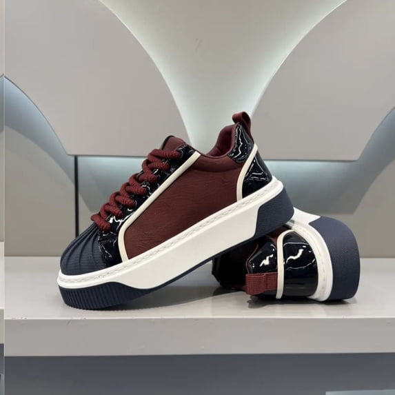 Oversized Korean-style Casual Platform Sneakers for Men | Trendy Design, Versatile, Suitable for Outdoor Activities and Fashion Trends, Upper, PVC Sole, Fabric Inner, Slip-On Closure
