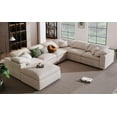 thumbnail image 1 of Oversized L Shaped Sectional Sofa with Ottoman Modular Couch for Living Room and Office Spacious Seating, 1 of 9