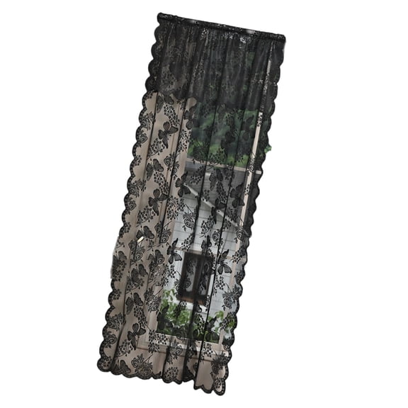 Oversized Lace Window Curtain Light Diffusing Panel With Delicate Flower Edges Detailing 183x183cm/100x200cm