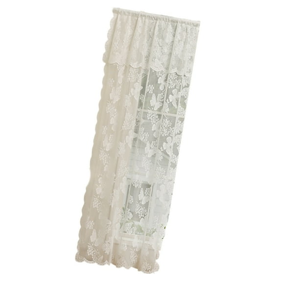 Oversized Lace Window Curtain Light Diffusing Panel With Delicate Flower Edges Detailing 183x183cm/100x200cm