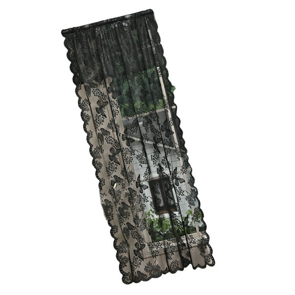 Oversized Lace Window Curtain Light Diffusing Panel With Delicate Flower Edges Detailing 183x183cm/100x200cm