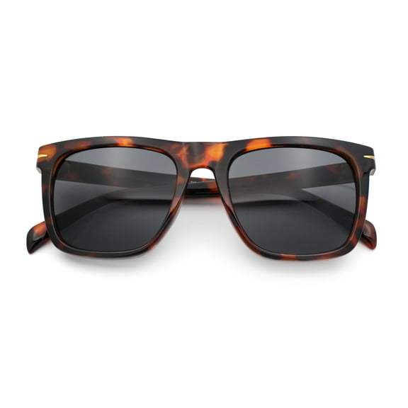 Oversized Large Horn Rim Dimensional Thick Plastic Rectangle Sunglasses Tortoise - Black