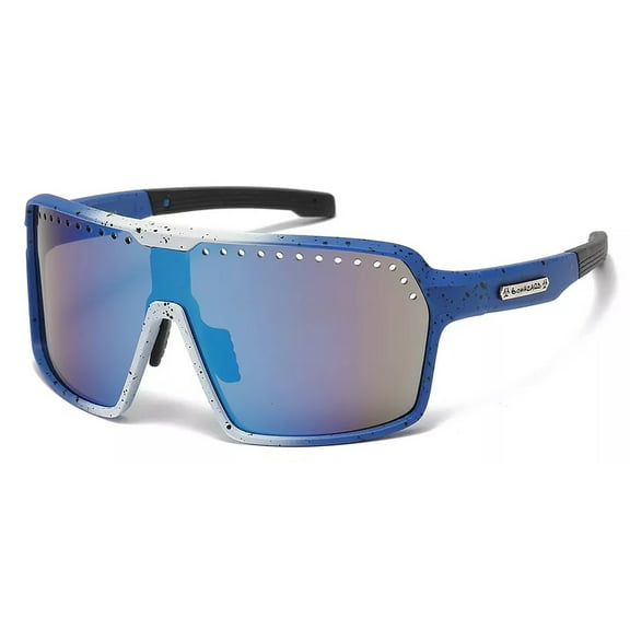 Oversized Large Sports Shield Baseball Cycling Sunglasses Orange Mirror Lens