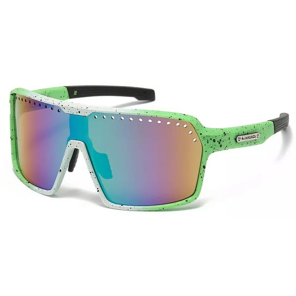 Oversized Large Sports Shield Baseball Cycling Sunglasses Orange Mirror Lens