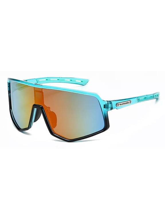 Oversized Large Sports Shield Baseball Cycling Wrap Around Sunglasses Mirror New