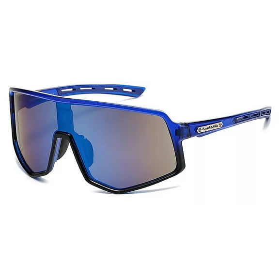 Oversized Large Sports Shield Baseball Cycling Wrap Around Sunglasses Mirror New