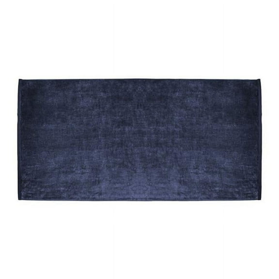 Oversized Large Terry Velour 100 Percent Ring Spun Cotton Beach Towel - Navy