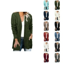 Oversized Long Cardigan Sweaters for Women 2025 Fall Winter Long Sleeve Button Cable Knit Sweater Cardigan Coat