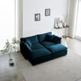 thumbnail image 1 of Oversized Loveseat Sectional Sofa Modern Deep Seat Reversible Chaises Sofa&Couch with 2 Movable Ottomans and 4 Pillows, Modular Sleeper Upholstered Couch for Living Room,Apartment,Studio,Office, 1 of 19