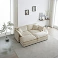 thumbnail image 1 of Oversized Loveseat Sectional Sofa Modern Deep Seat Reversible Chaises Sofa&Couch with 2 Movable Ottomans and 4 Pillows, Modular Sleeper Upholstered Couch for Living Room,Apartment,Studio,Office, 1 of 13