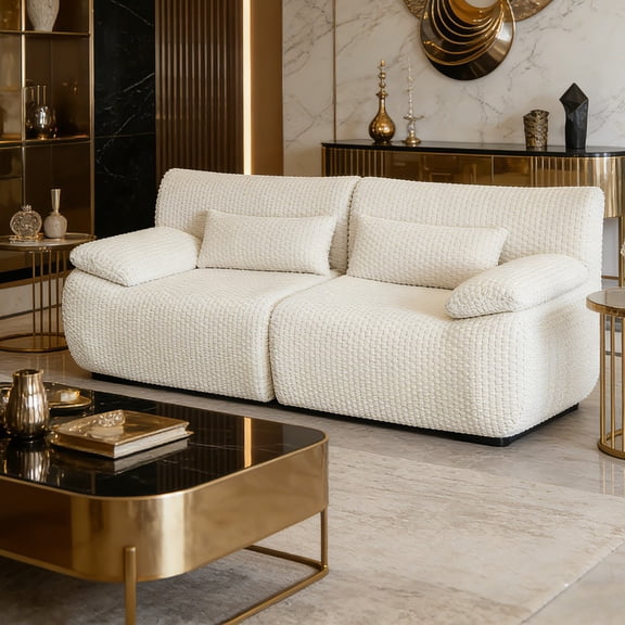 Oversized Loveseat Sofa, Cloud Boneless Couch for Living Room - Modern Modular Sectional Sofa with Deep Plush Seating, No Assembly Required for Apartment, Bedroom, Lounge