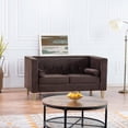 thumbnail image 1 of Oversized Loveseat by Naomi Home-Color:Espresso,Fabric:Velvet,Style:Tuxedo, 1 of 1