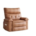 thumbnail image 1 of Oversized Manual Recliner Chair - PU Leather with Overstuffed Arms and Back for Comfort, Brown, 1 of 5