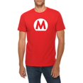thumbnail image 1 of Oversized Mario World Characters Graphic Design Deluxe Jersey T-Shirt - Red XL, 1 of 4