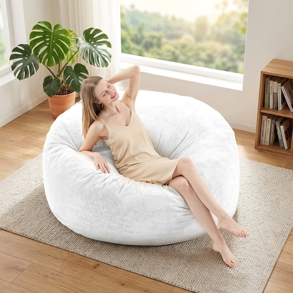 Oversized Memory Foam Bean Bag Chair, Large Gaming Sofa & Working Lounge Loveseat, Cozy Floor Couch with Washable Cover & Sleeper Bed for Living Room, Great Holiday Gift