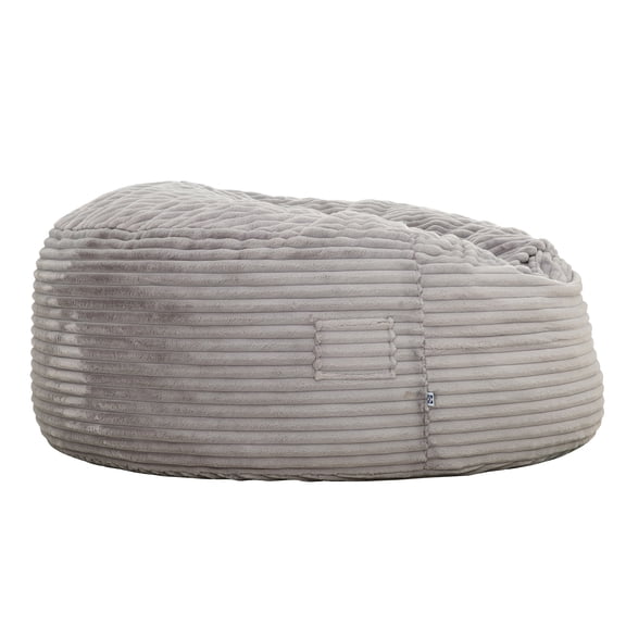 Oversized Memory Foam Bean Bag, Fabric Upholstered Living Room Sofa Chair Bean Bag, Light Gray