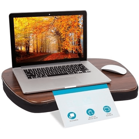 Oversized Memory Foam Lap Desk (Black) | Supports Laptops Up to 20 Inches$$Office