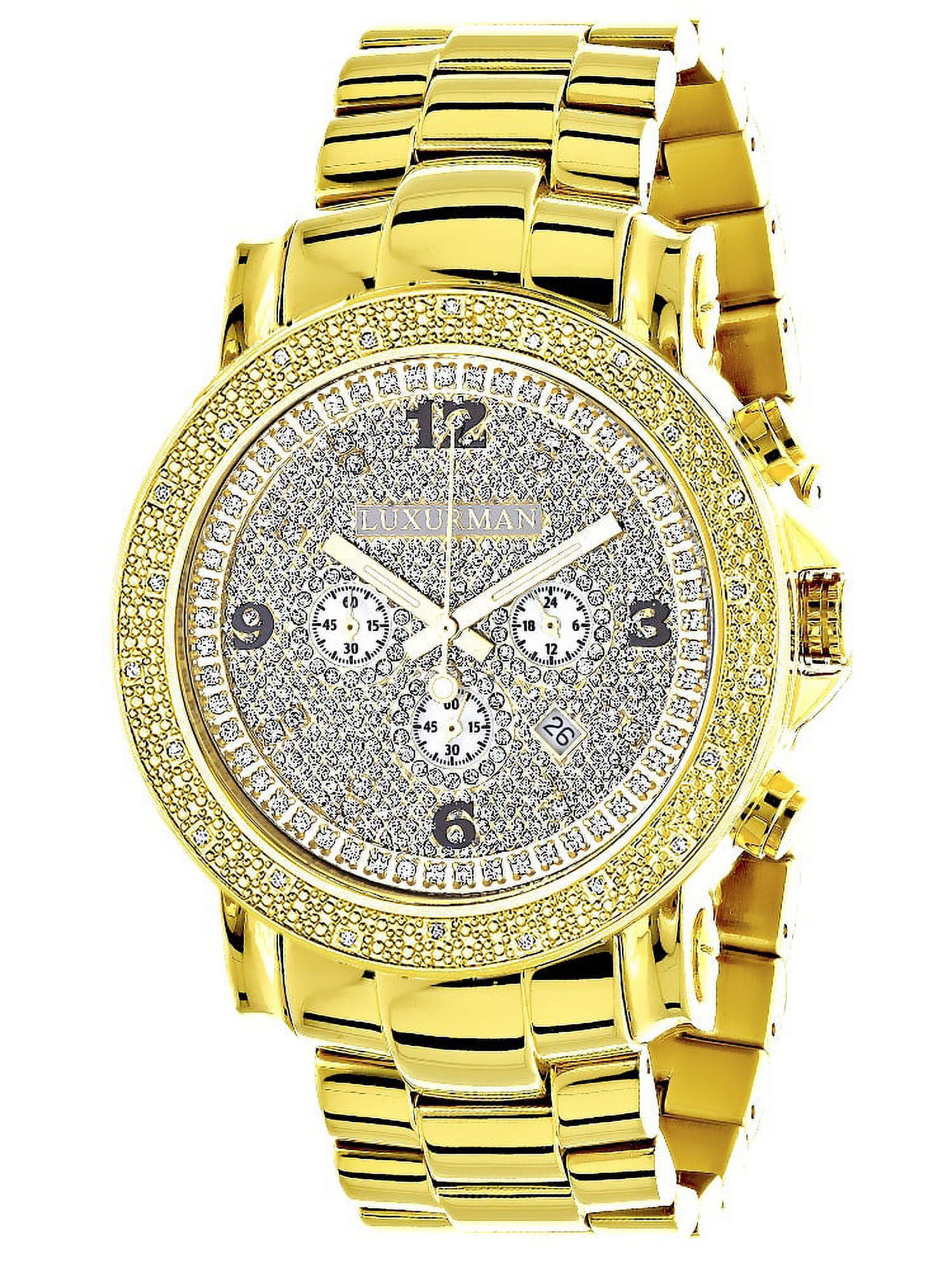 オーバーサイズMens Diamond Watch 0.25 CT Luxurman Escalade LUXURMAN オーバーサイズ ダイヤモンド メンズウォッチ 0.25ct