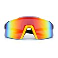 thumbnail image 1 of Oversized Mens Mirrored Shield Sunglasses Rimless Sport Wraparound UV400 / Slate Frame - Orange Mirror Lens, 1 of 7