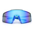 thumbnail image 1 of Oversized Mens Mirrored Shield Sunglasses Rimless Sport Wraparound UV400 / White Frame - Blue Mirror Lens, 1 of 7