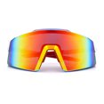 thumbnail image 1 of Oversized Mens Mirrored Shield Sunglasses Rimless Sport Wraparound UV400 / White Frame - Orange Mirror Lens, 1 of 7