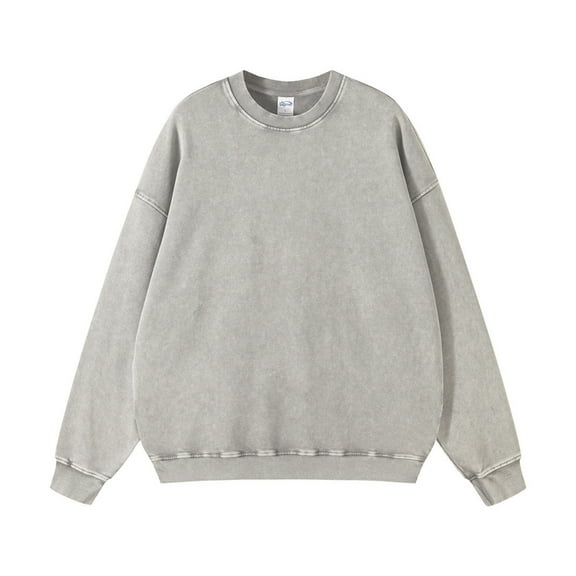 Oversized Mens Sweatshirts Vintage Couples Acid Wash Y2K Crewneck Streetwear Sweatshirt 2025