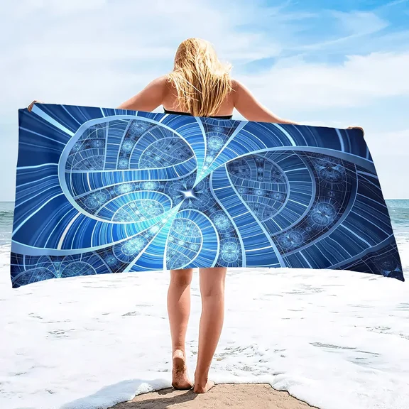 Oversized Microfiber Beach Towel Magic Forest, Quick Dry Sandproof Compact,Adult Extra Large Chair Towel Over Sand Free Sandless (12)