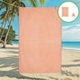 thumbnail image 1 of Oversized Microfiber Beach Towel Quick Dry Sand Free with Travel Pouch, Tassel Fringe Orange for Adults, Absorbent, Lightweight for Pool, Camping, Travel, Yoga, 1 of 7