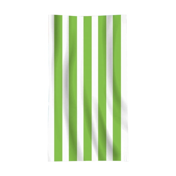 Oversized Microfiber Beach Towel - Sand-Free, Quick-Dry Cabana Stripe Pool Towel for Adults, Perfect for Travel, Swimming, and Camping Green