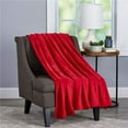 thumbnail image 1 of Oversized Microfiber Velvet Solid Polyester Throw Blanket - Vineyard Red, 1 of 1
