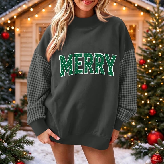 Z Splice Oversized Mock Neck Sweatshirt Women Long Sleeve Splice Sleeve ...