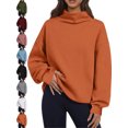 thumbnail image 1 of Oversized Mock Neck Sweatshirt for Women Pullover Long Sleeve Basic Casual Everyday Fall Winter Top, 1 of 7