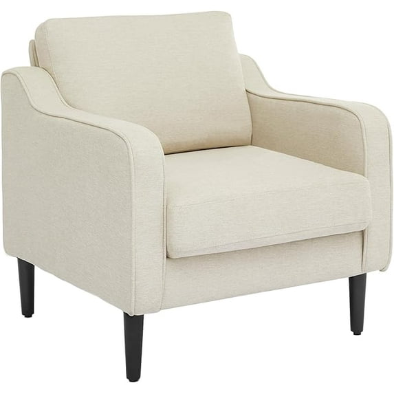 Oversized Modern Accent Armchair with Metal Legs,Comfy Accent Chair and a Half,Modern Century Single Sofa Extra Large Reading Club Chair for Living Room,Bedroom,and Apartment, White